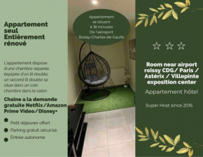 Отель Appartement cosy proche Roissy CDG Astérix DisneyLand Paris  Гуссенвиль